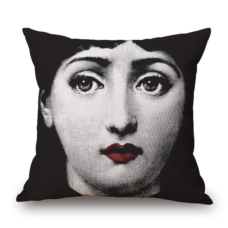 Art Deco Women's Face Cushion Cover