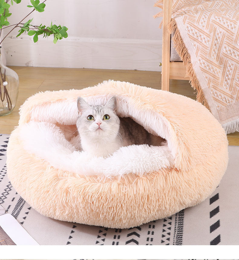 Snuggle Nest: Cozy Semi-Enclosed Pet Bed