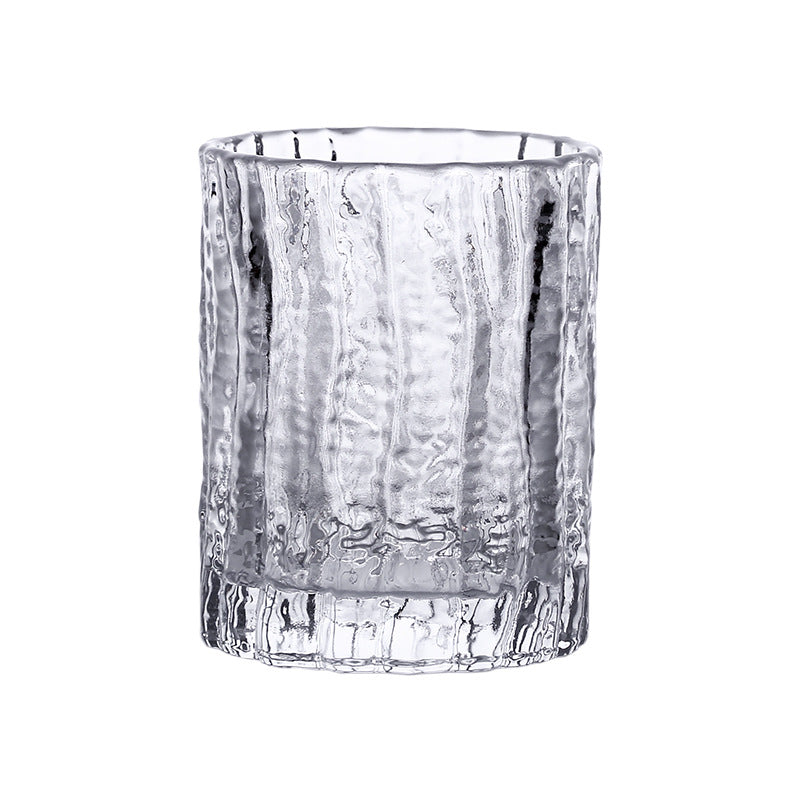 Textured Elegance: Glass Tumbler