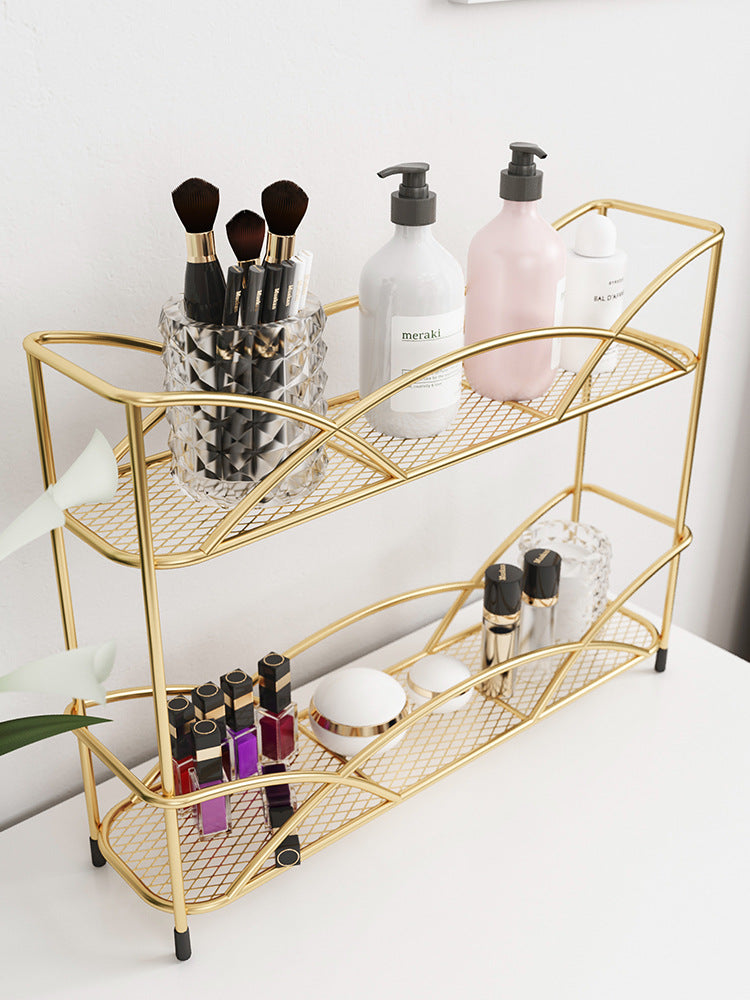 Golden Glamour: Gold Cosmetic Storage Organizer