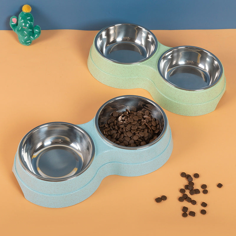 Coloured Double Pet Food Bowl