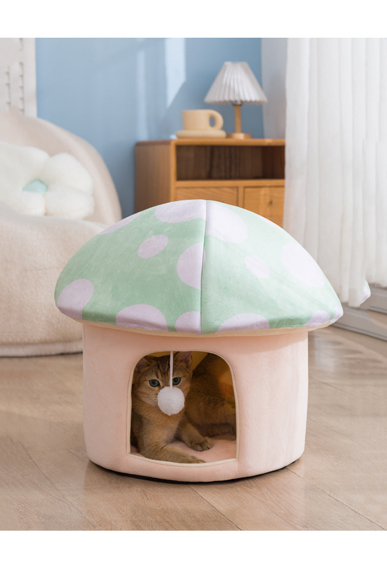 Mushroom Haven Cozy Pet Bed