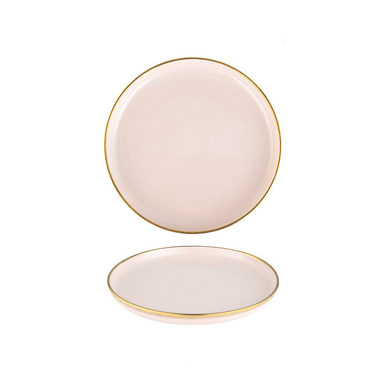 Blush Gilded: Pink Tableware with Gold Rim