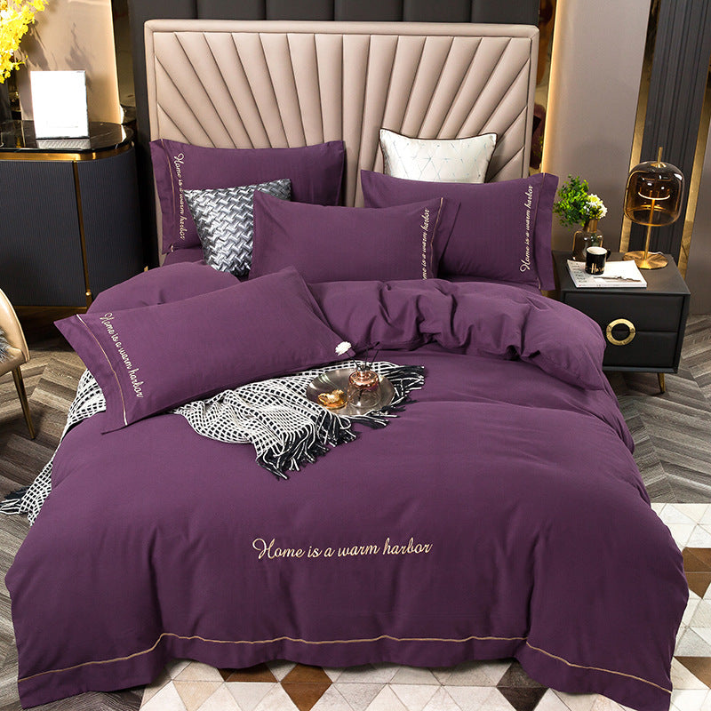 Coloured Embroidered Bedding Set