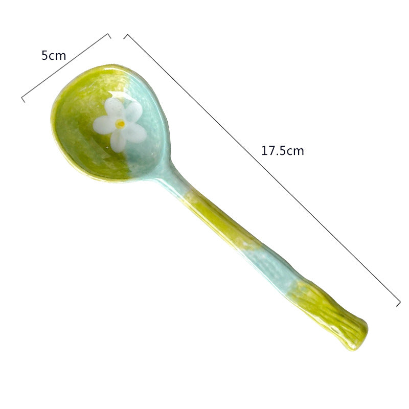 Whimsy Palette: Colourful Hand-Painted Dessert Spoon