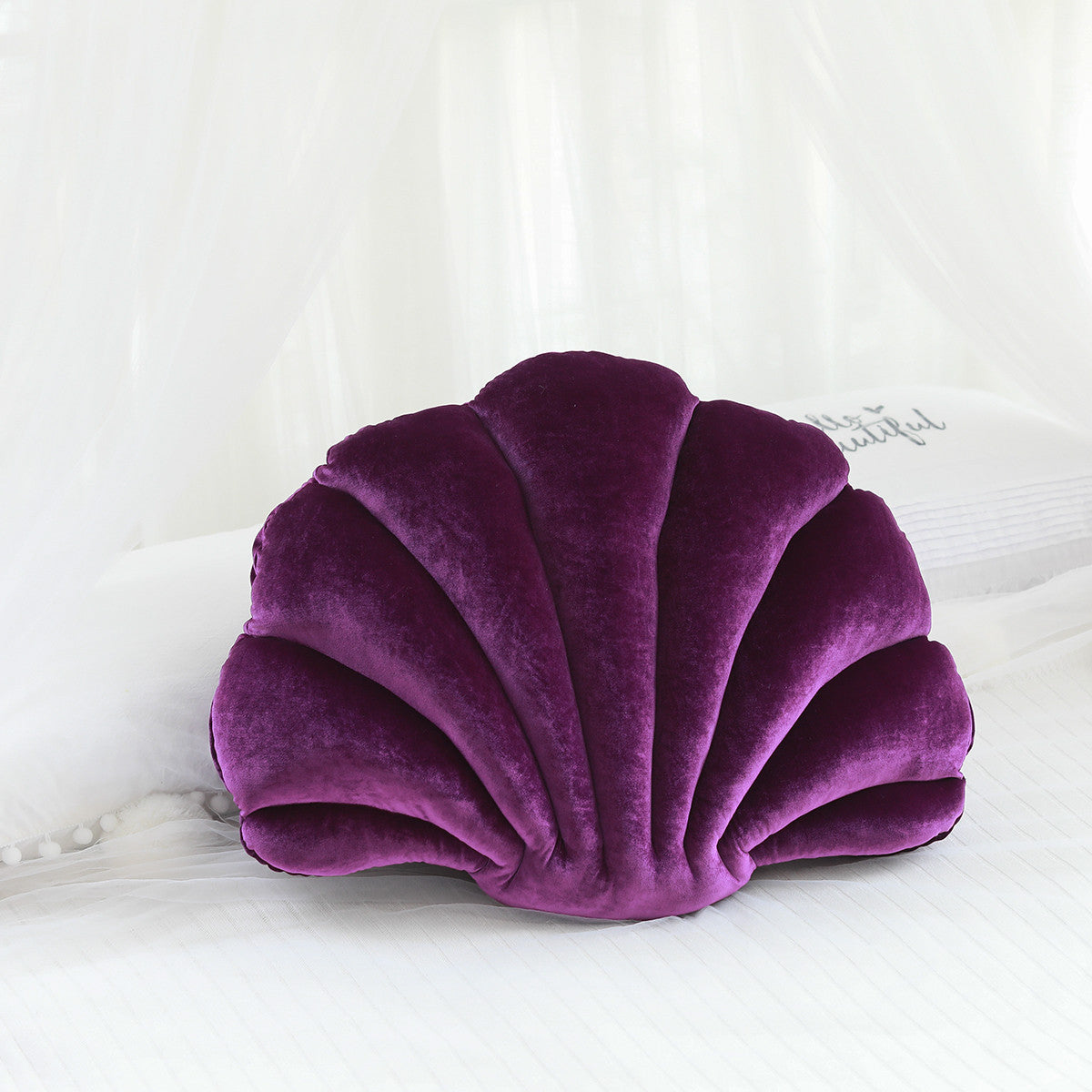 Ocean Bloom: Vibrant Shell-Shaped Cushions