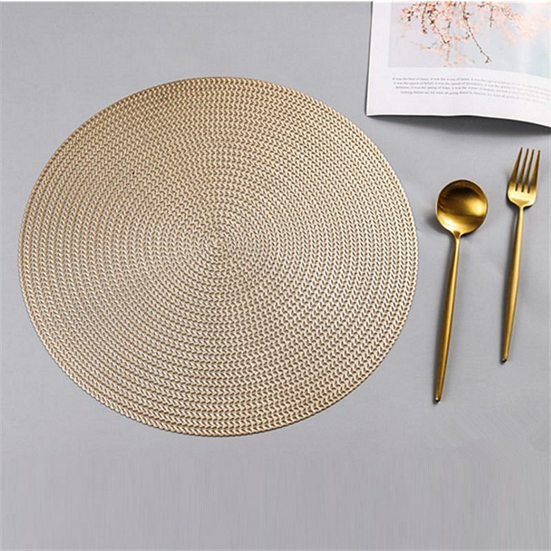 Golden Loom: Metallic Western-Style Woven Placemat