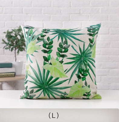 Tropical Verde Embrace Hand-Painted Pillowcase