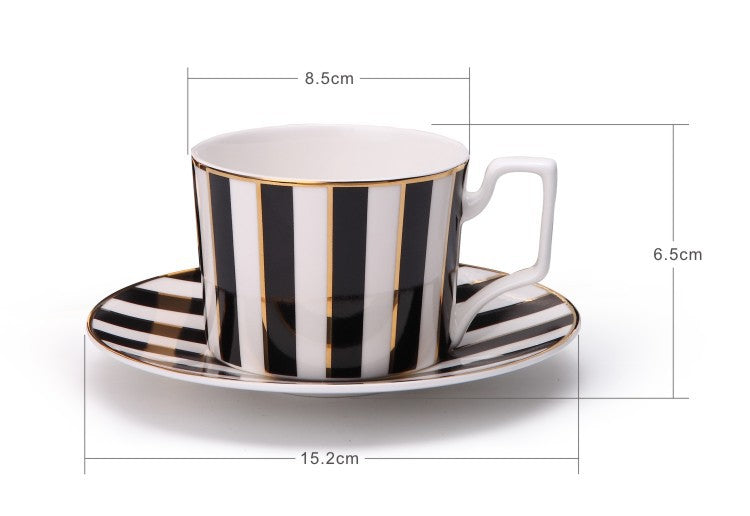 Art Deco-inspired Monochrome and Gold Dinnerware Set