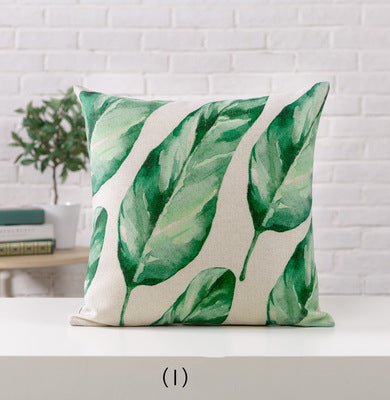 Tropical Verde Embrace Hand-Painted Pillowcase