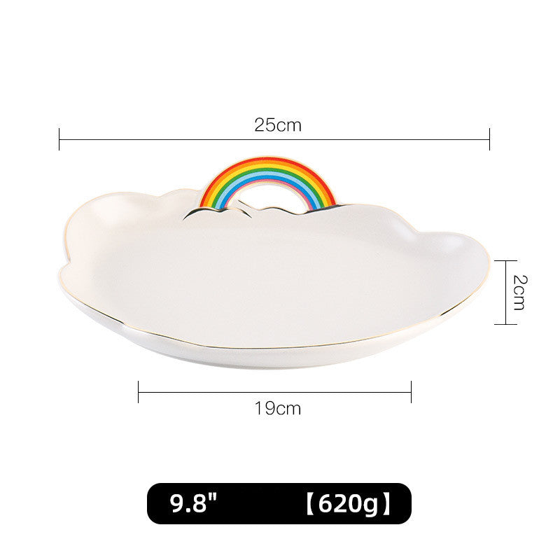 Rainbow Radiance: Ceramic Tableware