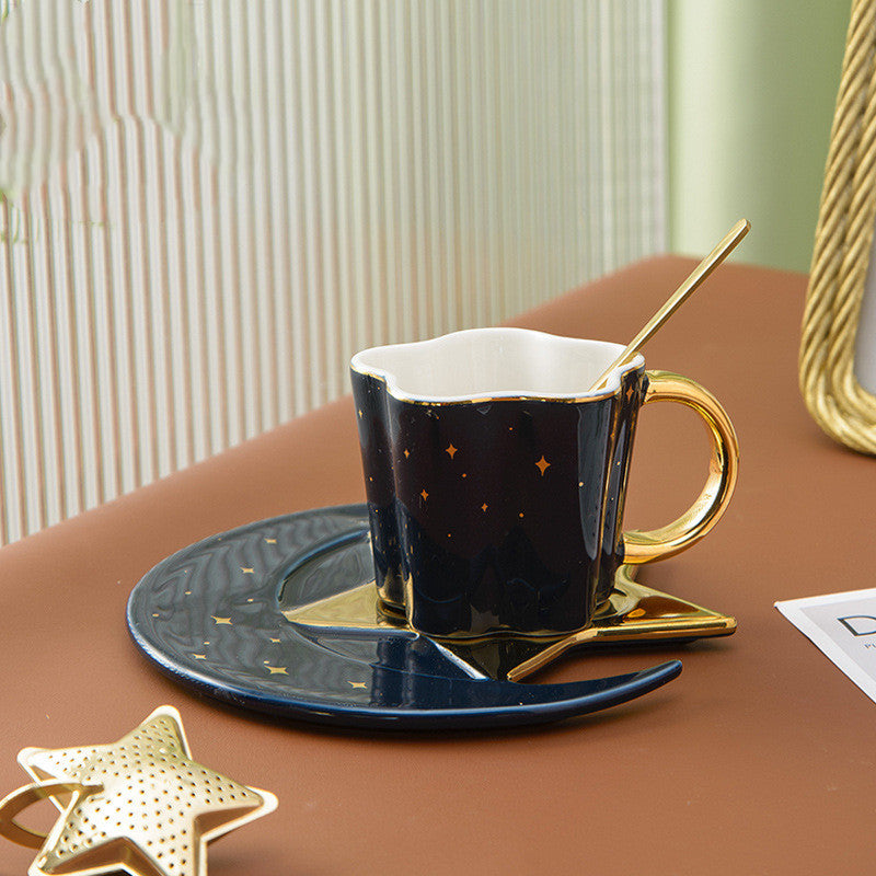 Ceramic Moon & Star Cup & Saucer