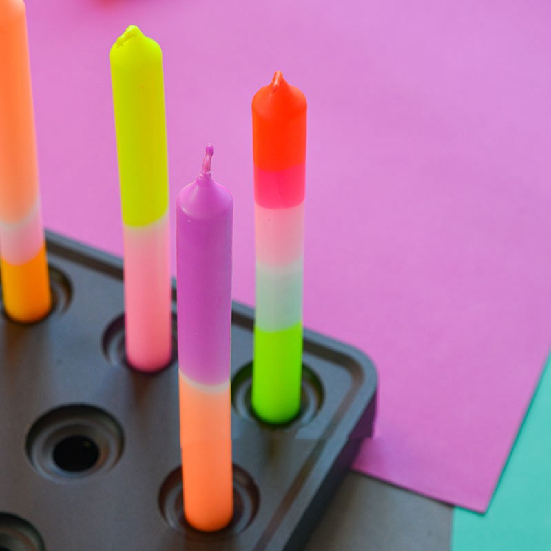 Spiral Glow: Artisanal Neon Wax Spiral Candles