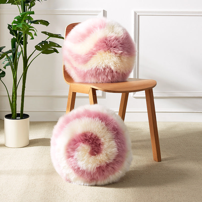 Blush Dreams: Plush Ball Shaped Cushion