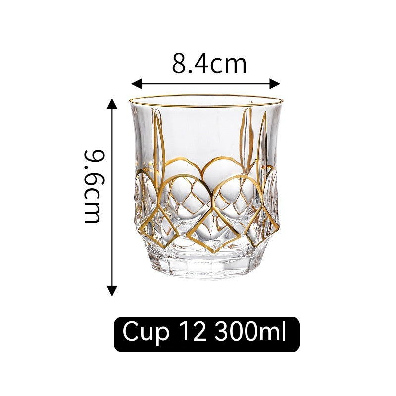 Golden Trim Whiskey Glass