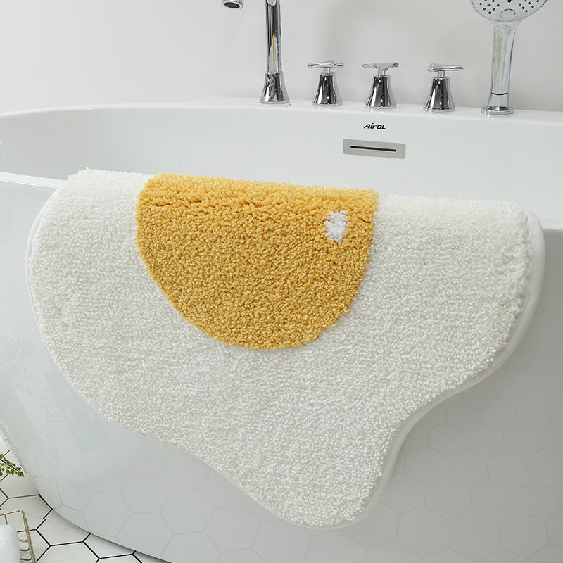 Sunny Side Up: Fried Egg Shaped Bath Mat