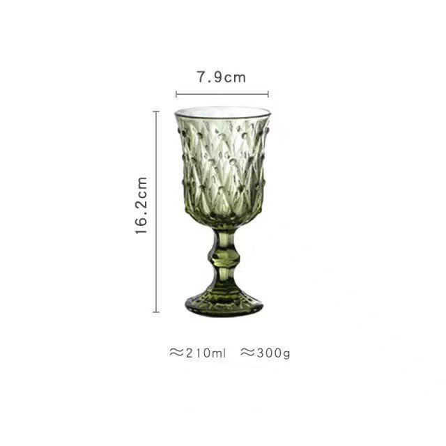 Embossed Decorative Wine Glass