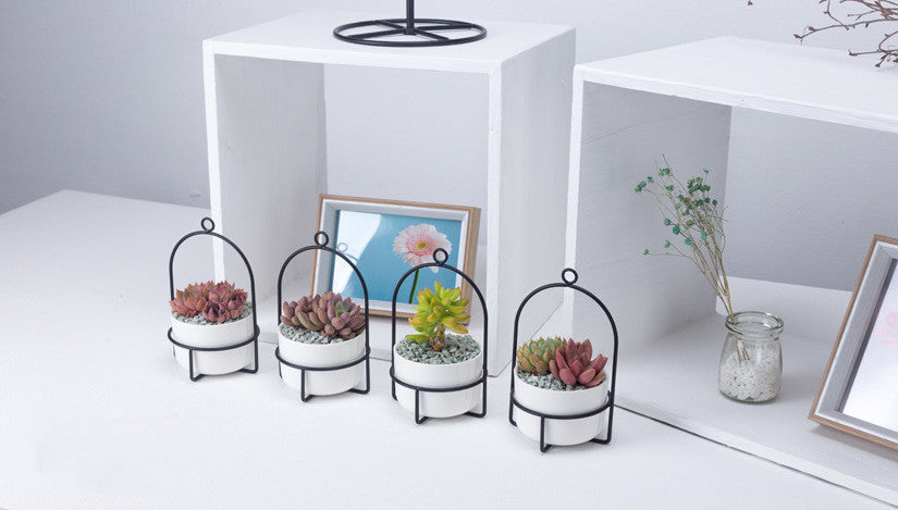 Sky Bloom: Hanging Plant Pot with Stand