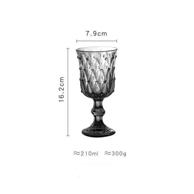 Embossed Decorative Wine Glass