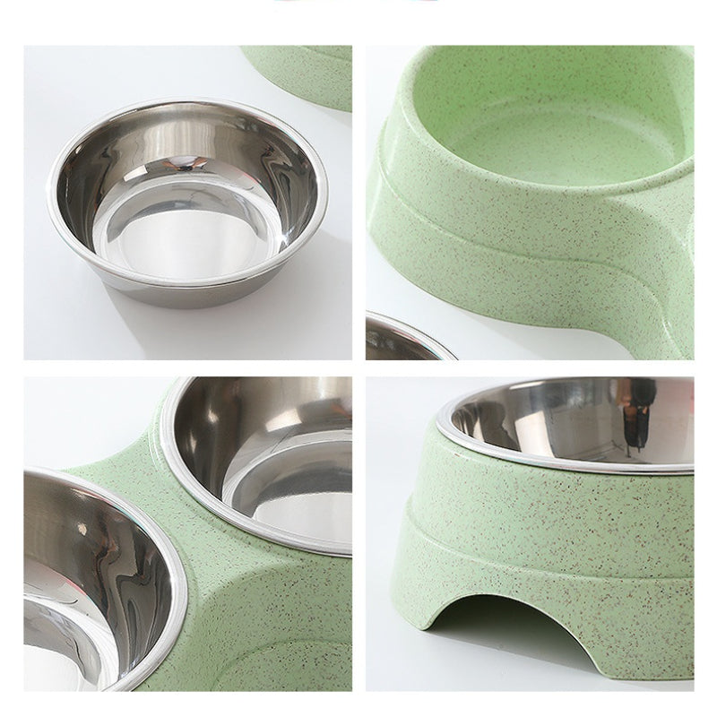 Coloured Double Pet Food Bowl