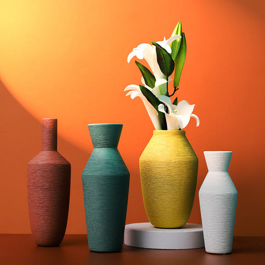 Vibrant Brushstroke Ceramic Vases