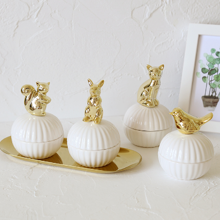 Animal Figurine Storage Jar