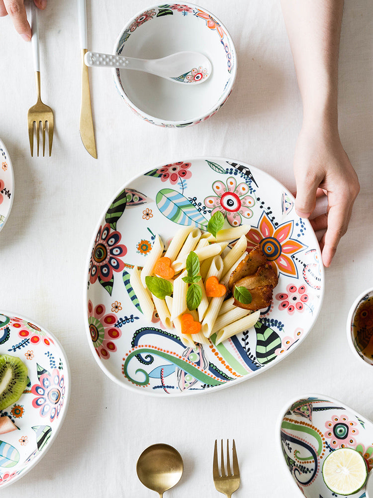 Rainbow Petals: Colourful Porcelain Flower Bowl