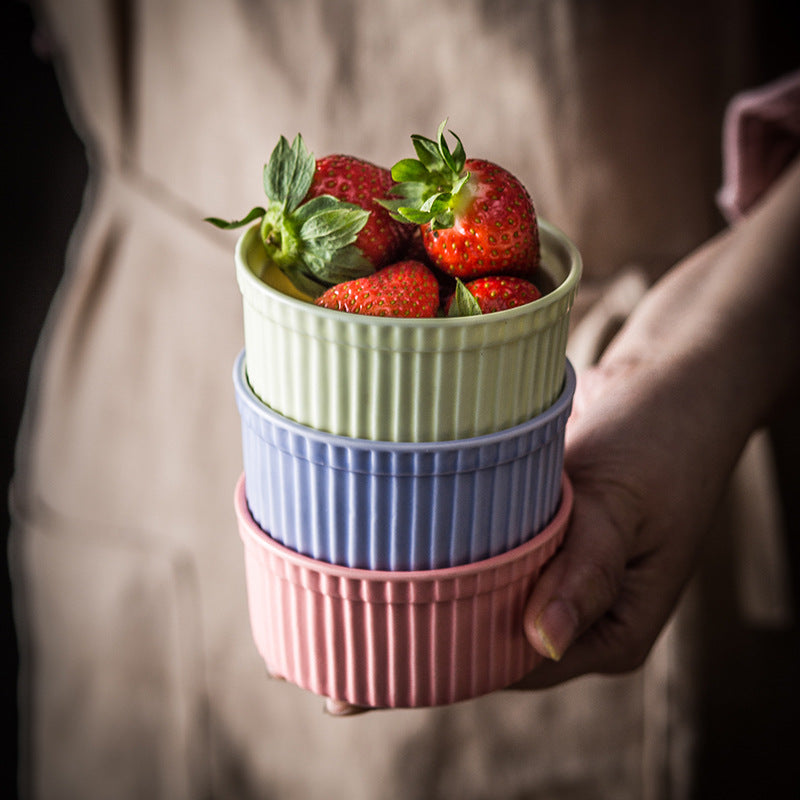 Pastel Hue Ceramic Baking Bowl with Lid