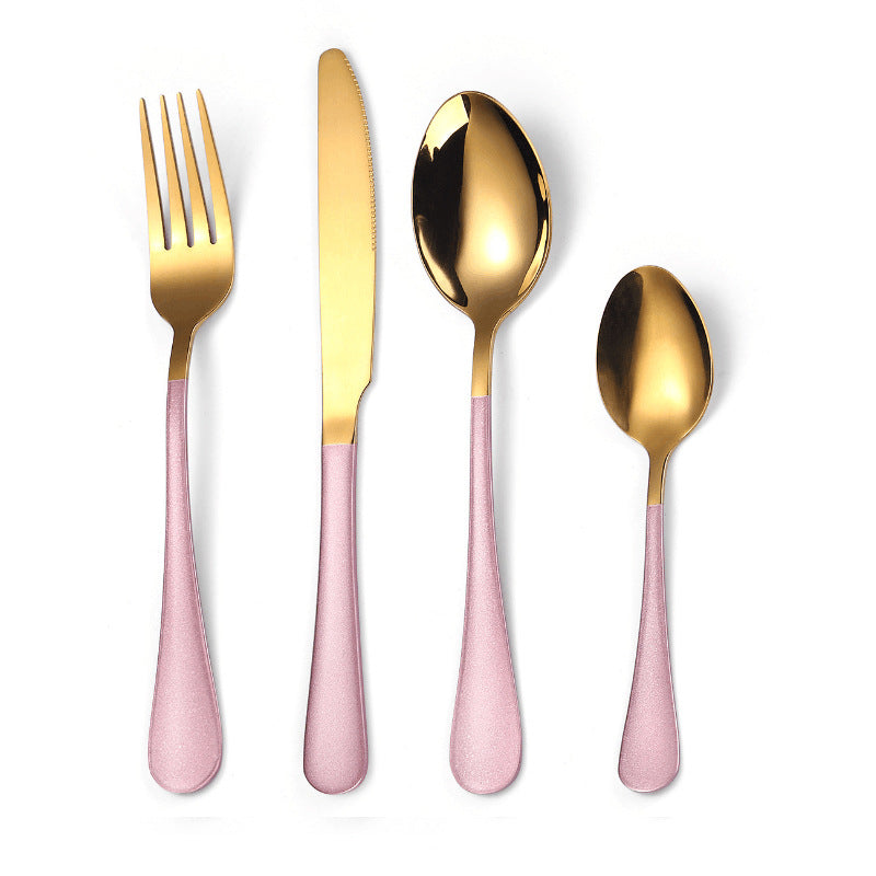 Matte Elegance: Coloured Handled Cutlery Set