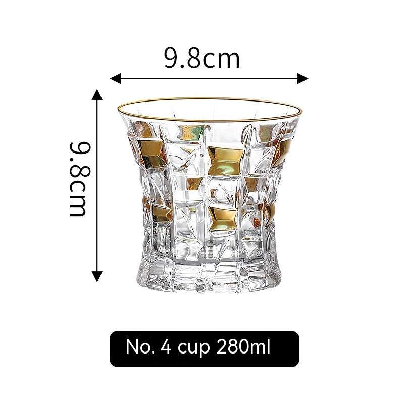 Golden Trim Whiskey Glass