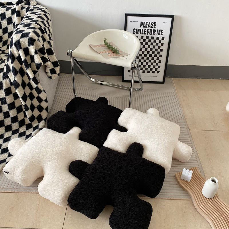 Mono Puzzle: Monochrome Puzzle Piece Floor Cushions