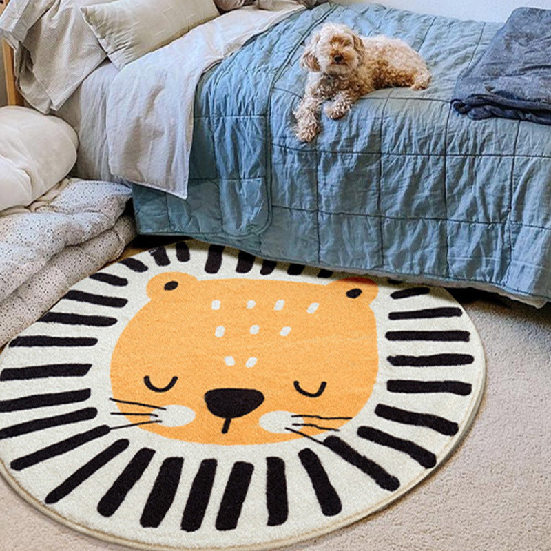 Cute Animal Themed Children Circular Rug