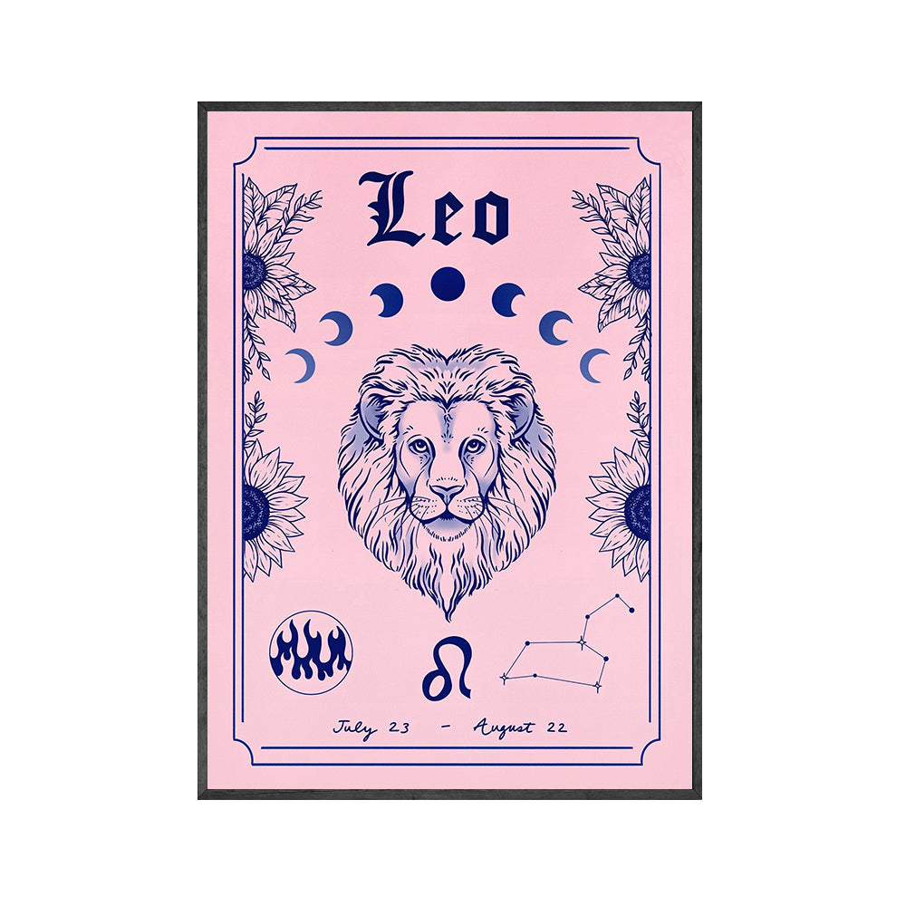 Stellar Shades: Pink Zodiac Wall Art