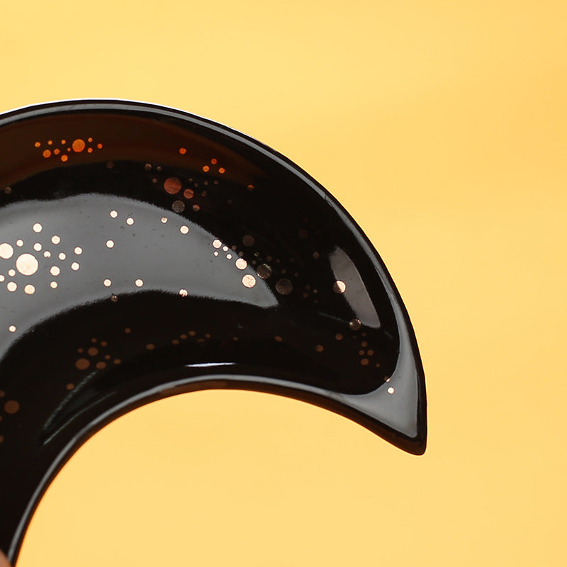 Lunar Elegance: Moon-Shaped Trinket Storage Dish