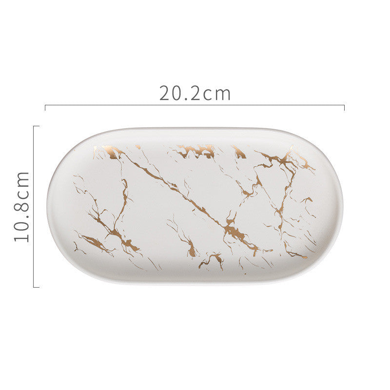 Marble Elegance Oval Jewellery Tray