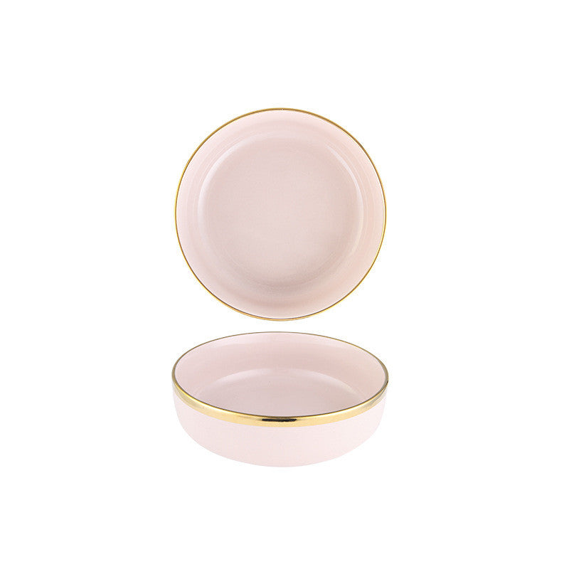 Blush Gilded: Pink Tableware with Gold Rim