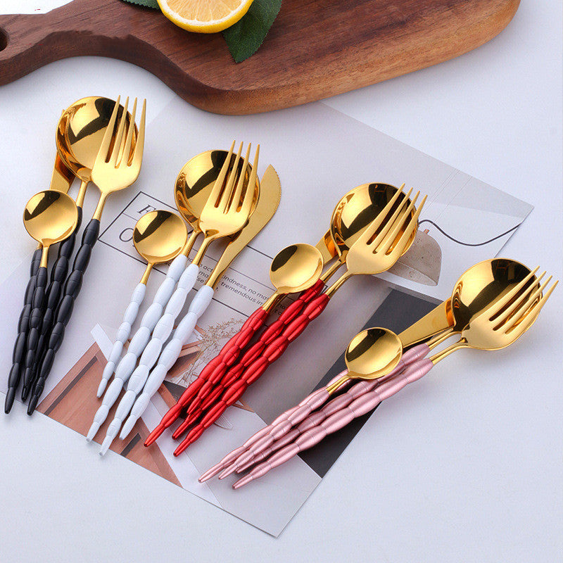 Gilded Rainbow: Gold-Coloured Stainless Steel Cutlery