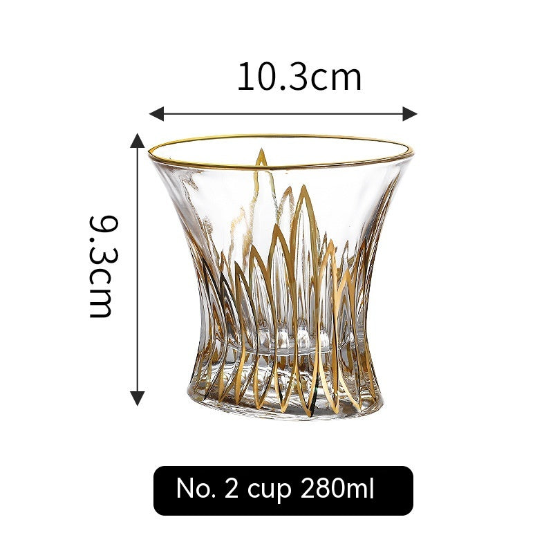 Golden Trim Whiskey Glass