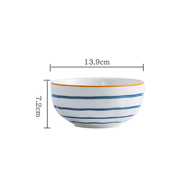 Blue Zen: Creative Ceramic Japanese Style Dessert Salad Bowl