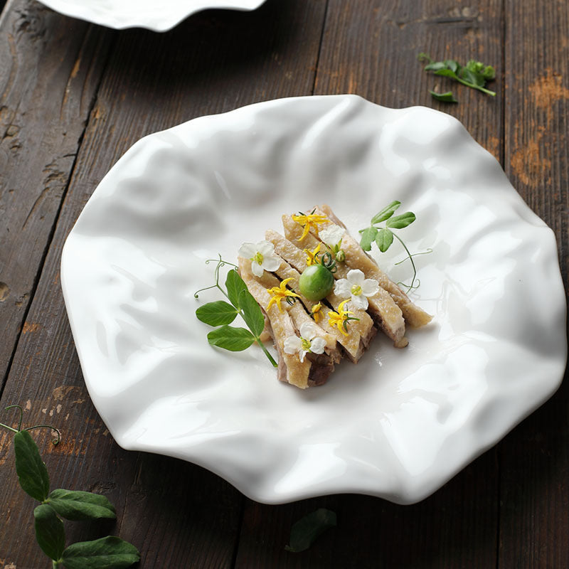 Artisan Aesthetic: White Irregular Ceramic Plates