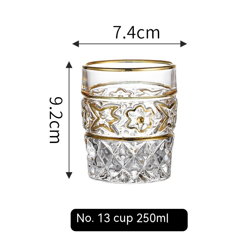 Golden Trim Whiskey Glass