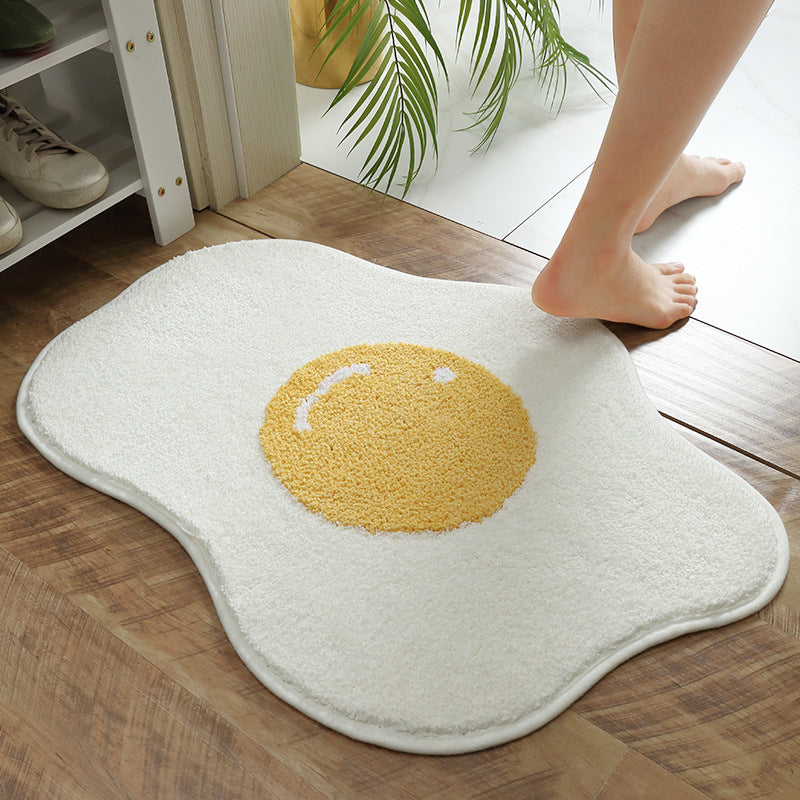 Sunny Side Up: Fried Egg Shaped Bath Mat