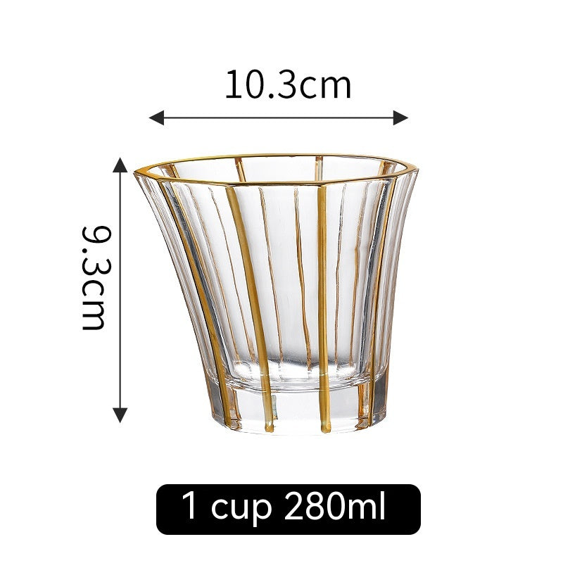 Golden Trim Whiskey Glass