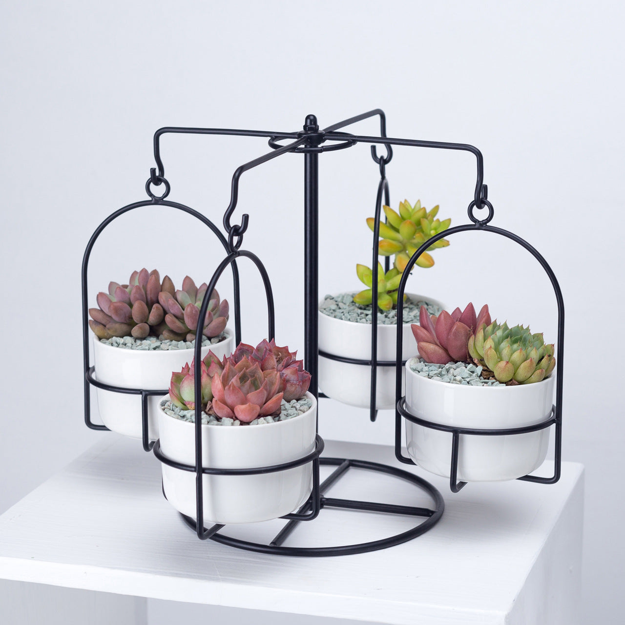 Sky Bloom: Hanging Plant Pot with Stand