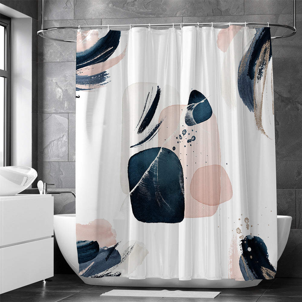 Geo Splash Geometric Shower Curtain