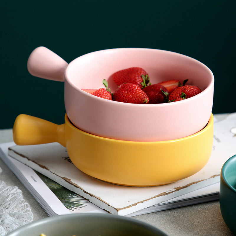 Vibrant Ceramic Serving Plate with Handle