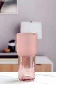 Blush Bloom: Pink Frosted Glass Hydroponic Vase