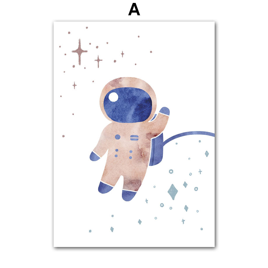 Watercolour Astronaut Wall Art