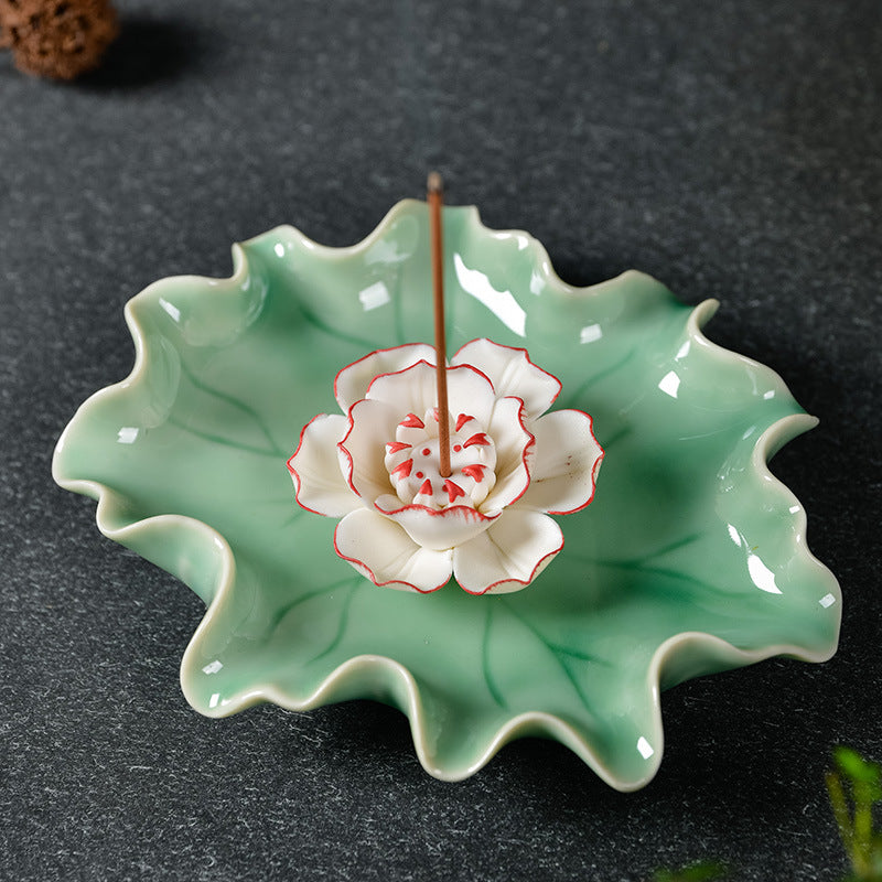 Blooming Breeze: Lotus Ceramic Incense Plates