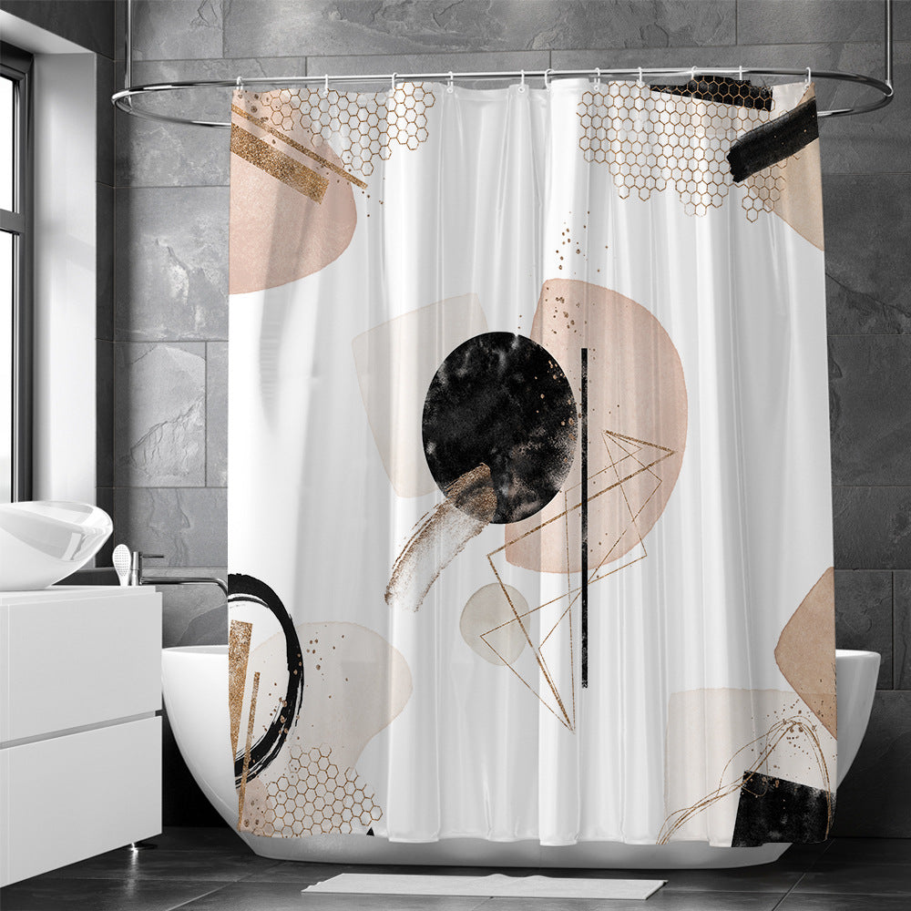 Geo Splash Geometric Shower Curtain